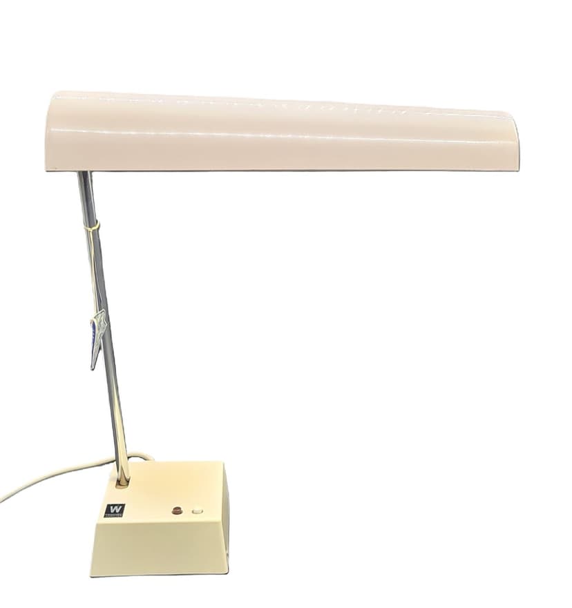 Lampa biurkowa TL 218, chrom, beżowy, Waldmann-Leuchten, Niemcy, lata 80.