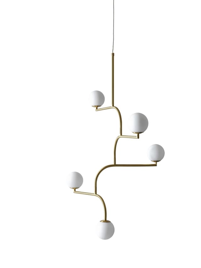 Pendant lamp MOBIL 100 white, gold Pholc - DIMENSION