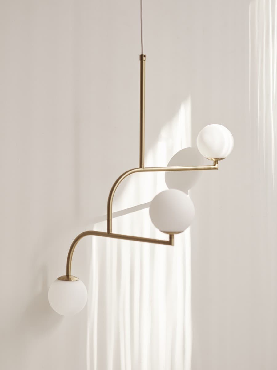 Pendant lamp MOBIL 70 white, gold, Pholc - 358069