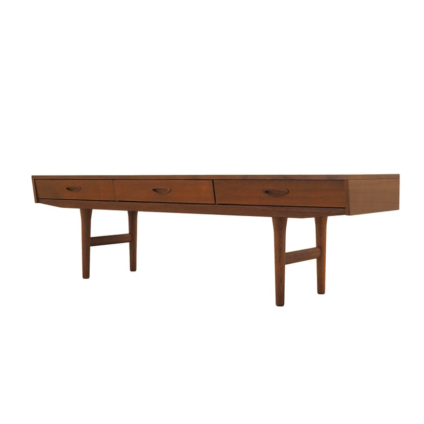 Sideboard, teak brązowy pomarańczowy, Dania, lata 70.