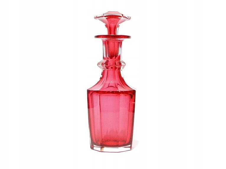 Decanter Biedermeier, ruby, glass, 19th c.