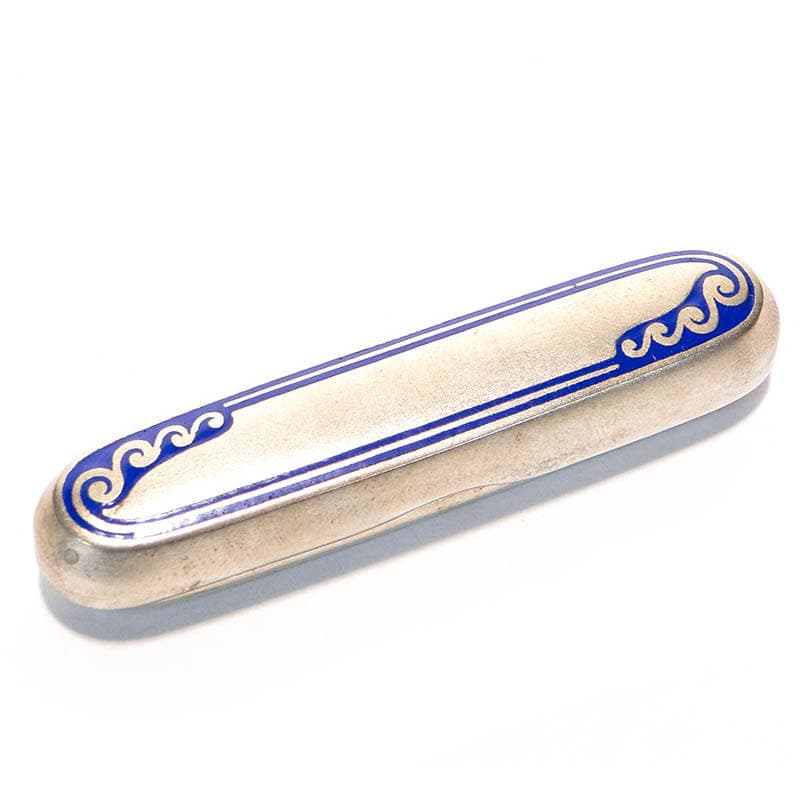 Etui dekoracyjne, srebro, emalia kobaltowa, Austria, początek XX w.