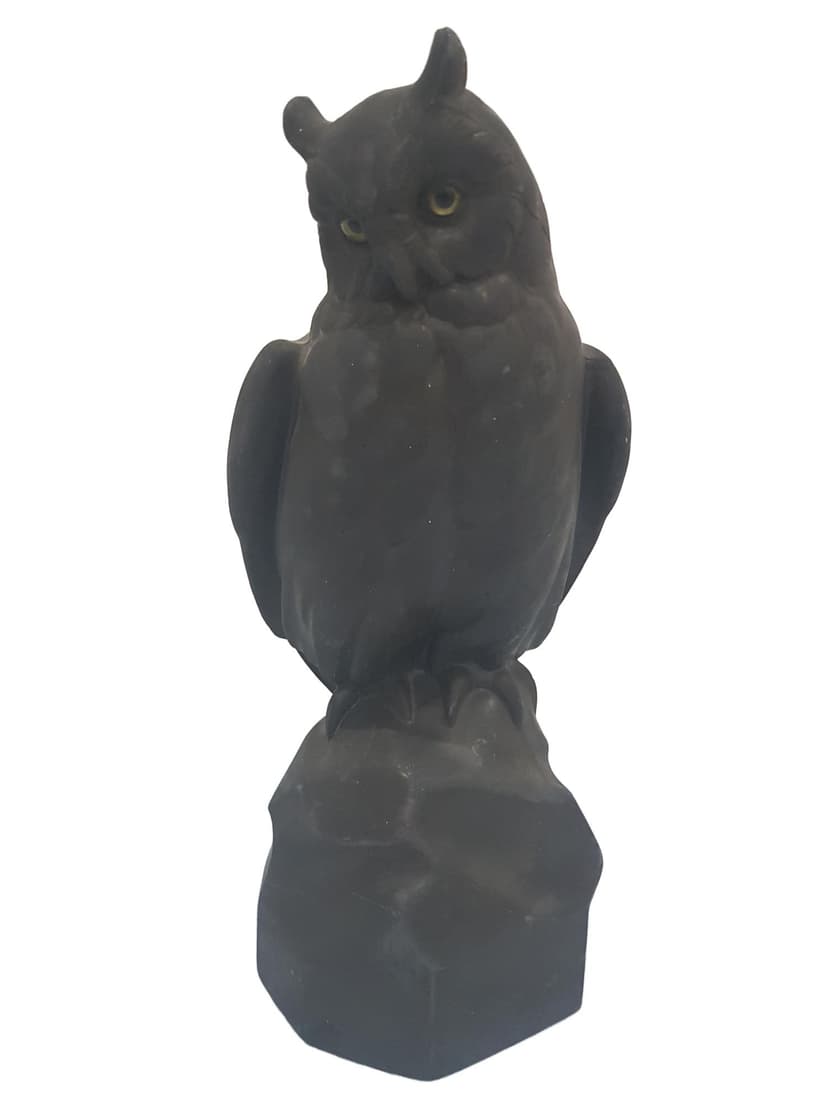 Rzeźba Puchacz, lawinit czarny, art. Curth, Henker & Co., Niemcy, lata 20.