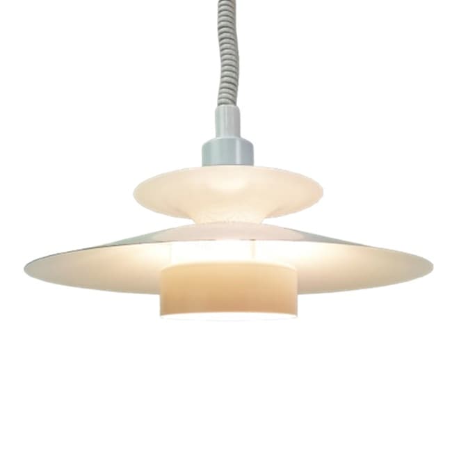 Ceiling lamp, white metal, Jeka, Denmark, 1970s.