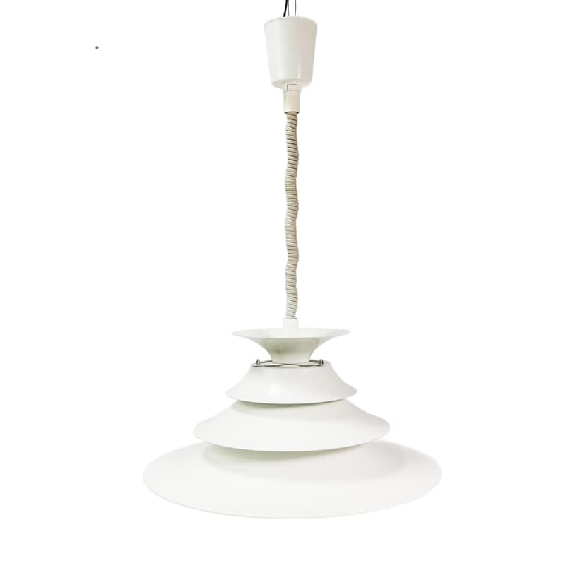 Ceiling lamp Torino, white metal, Junge, Denmark, 1970s.