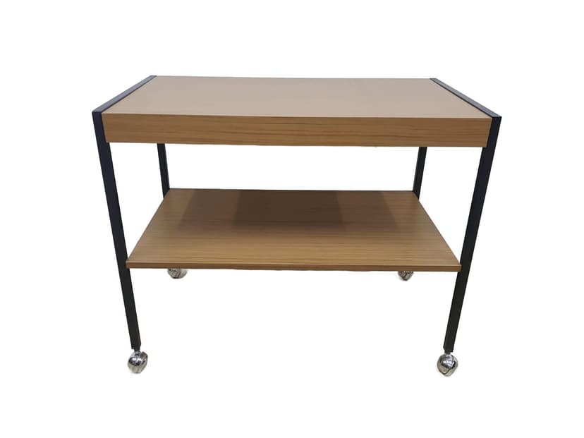 Side table, brown, black metal, Germany, 1970s.