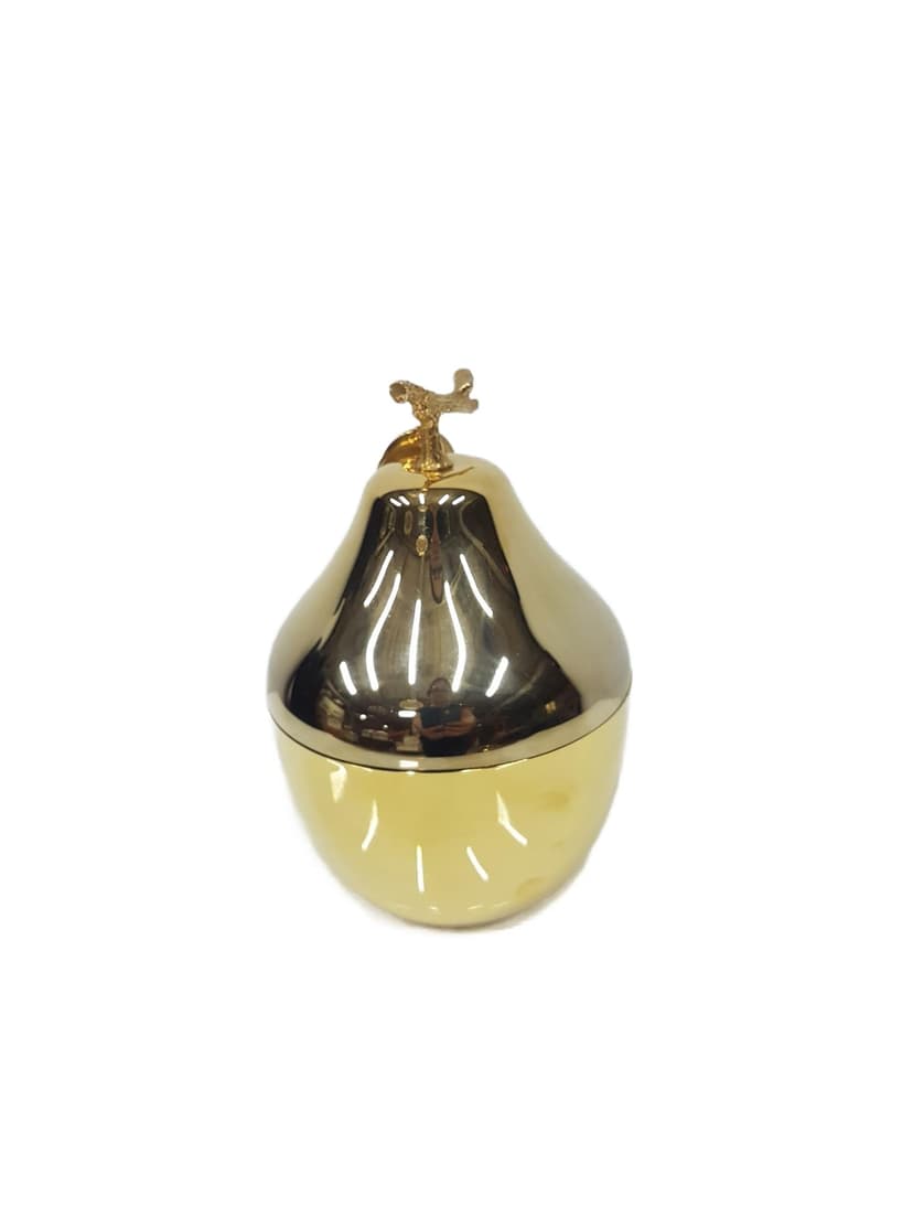 Ice bucket Pear, gold, gold-plated plastic, by H. Turnwald, FreddoTherm, Switzerland, 1970s.