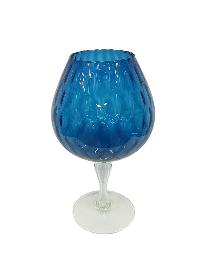 Vase Goblet, blue-purple, glass, Italy, 1970s.