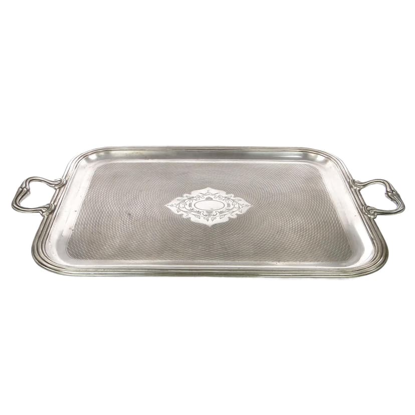 Serving tray, silver, silver-plated brass, Austria, early 20th c.