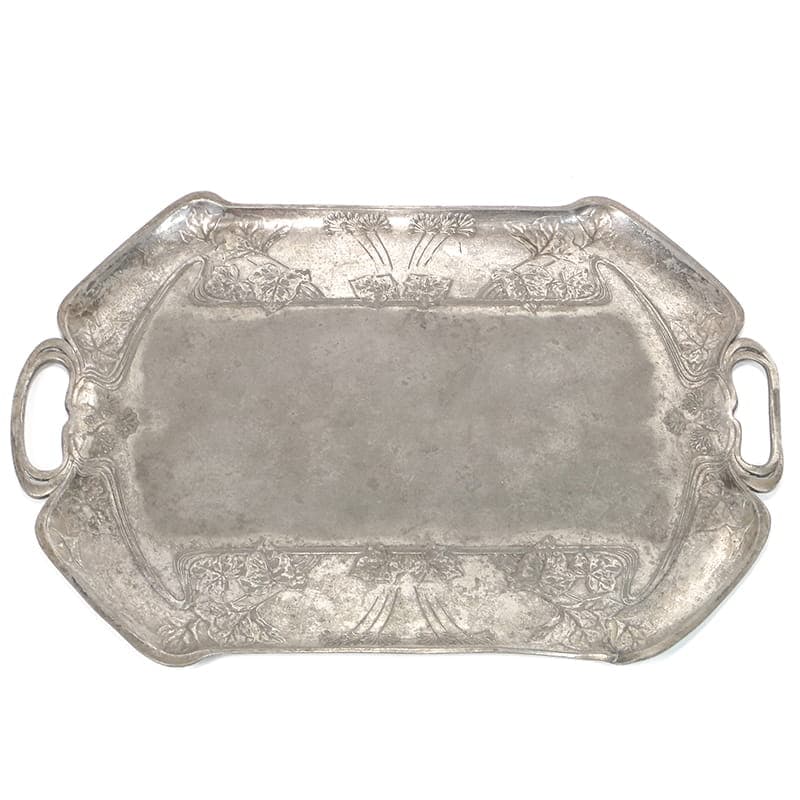 Art Nouveau Tray, matte silver, WMF, France, early 20th c.