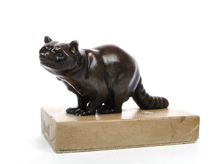 Figura jenota, brąz brązowy, marmur beżowy, Europa Zachodnia, lata 20.
