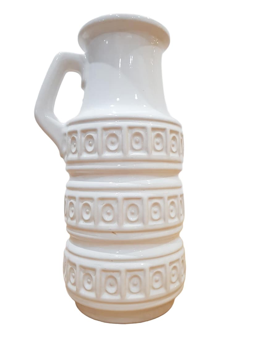 Vase Tundra, white ceramic, Scheurich, Germany, 1970s