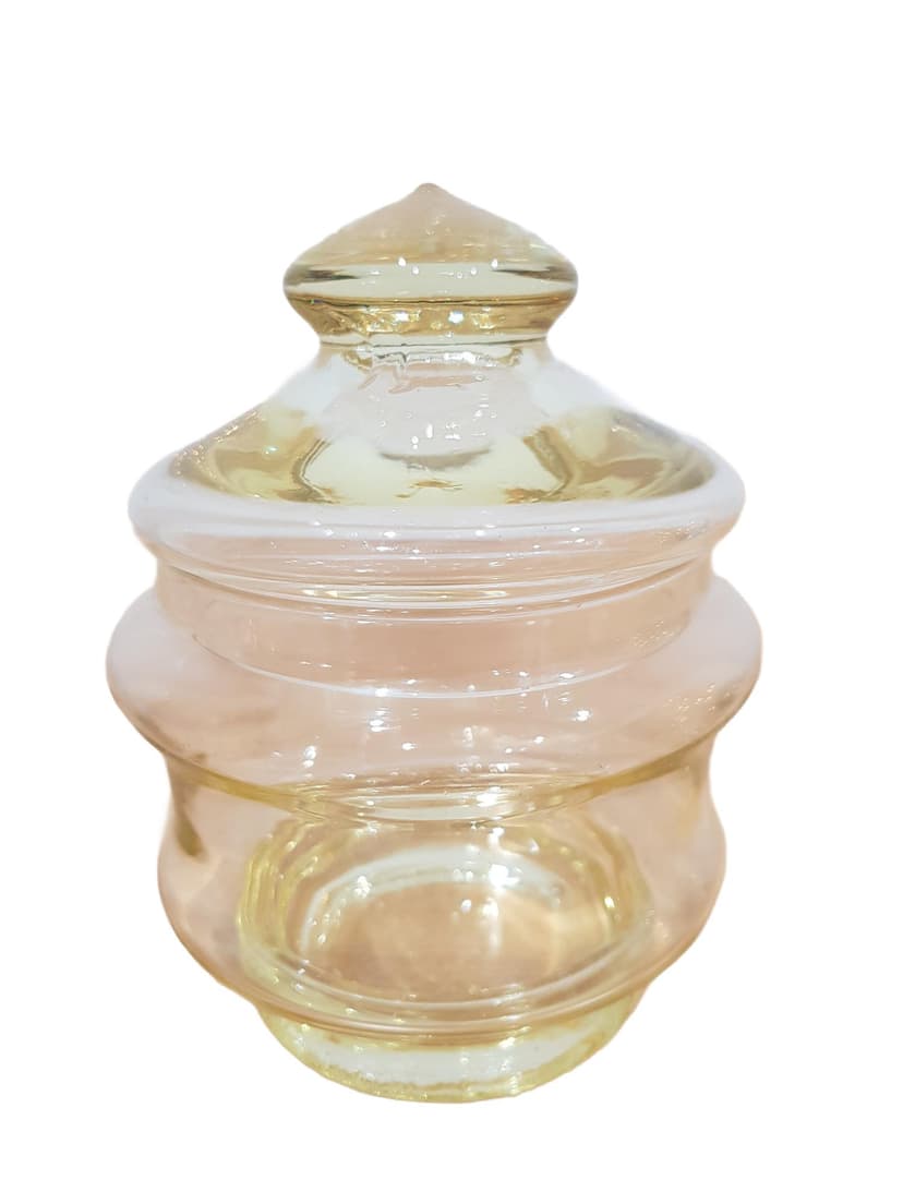 Bonbonniere, yellow glass, Austria, 1950s