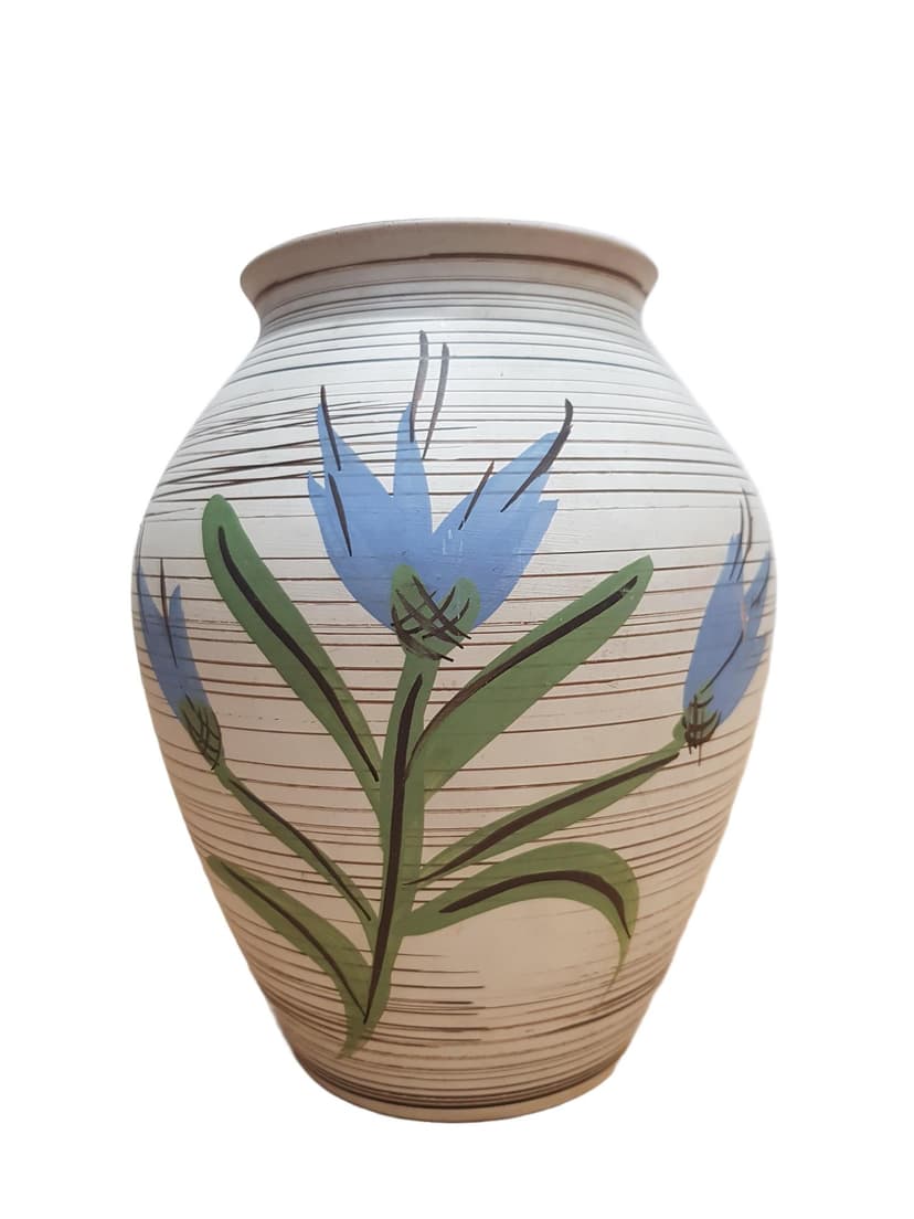 Vase, beige brown, ceramic, Germany, 1970s