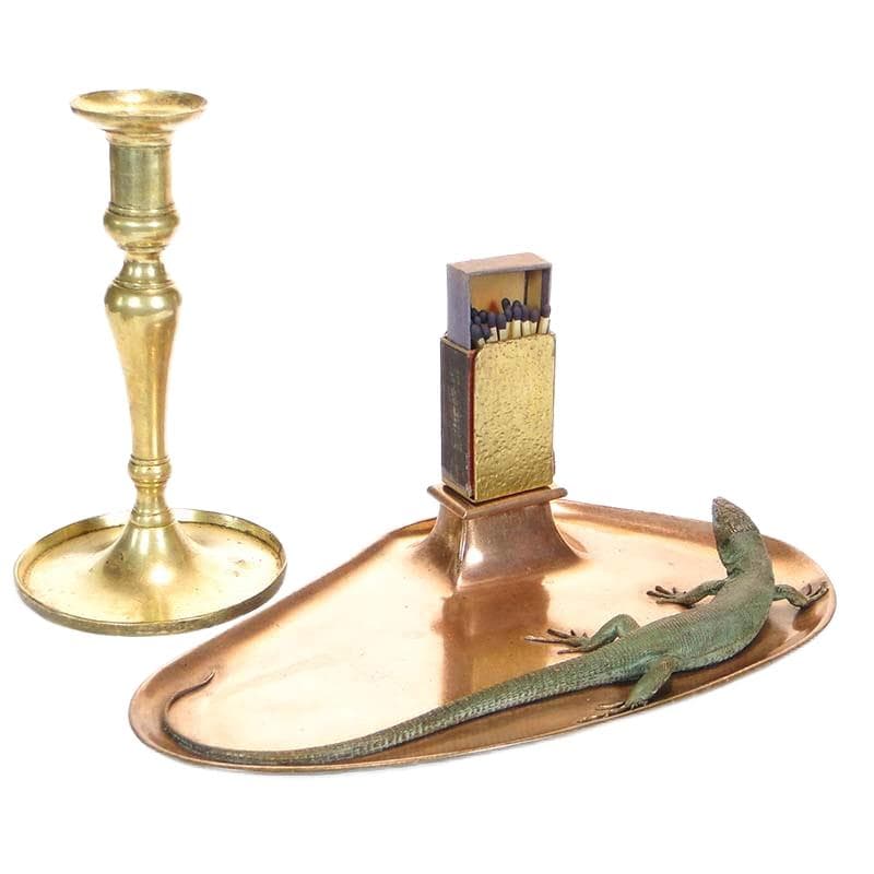 Desk Tray with Lizard, brown bronze, gold brass, Austria, 19th century