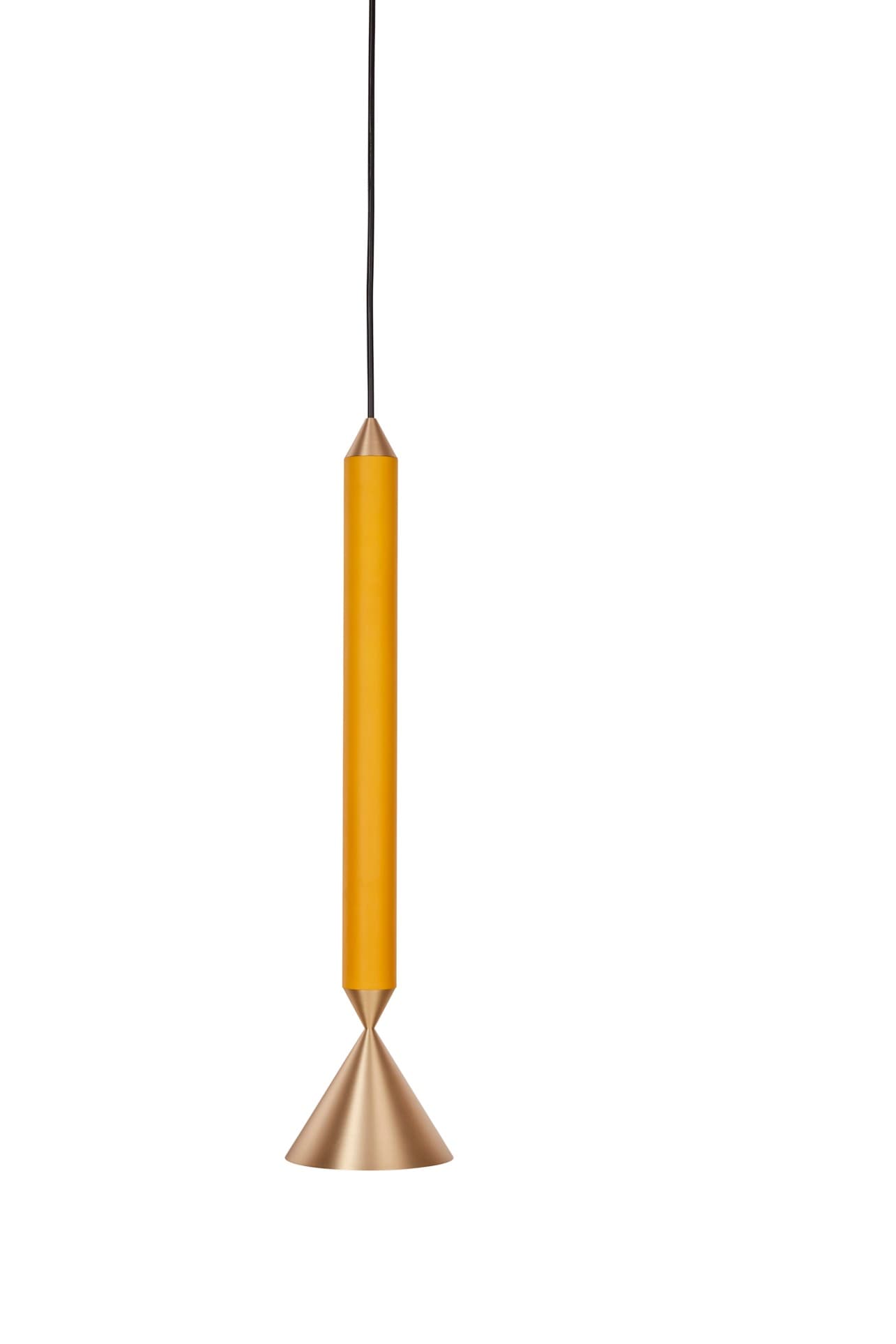 Lampa wisząca Apollo 39 żółta, złota, Pholc