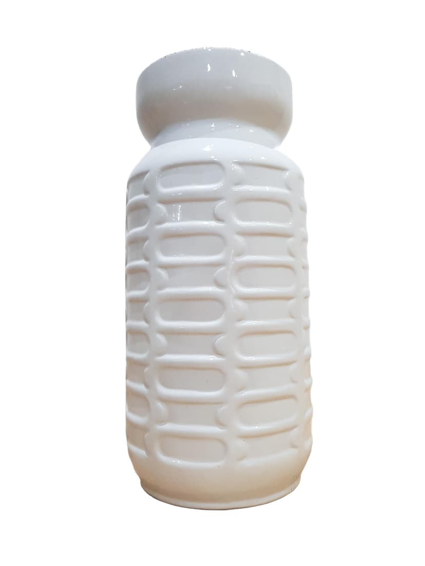 Vase Space Age, white, ceramic, Germany, 1970s