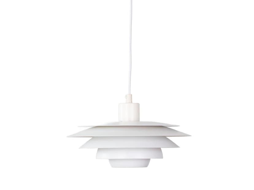 Pendant Lamp Verona, white aluminum, by K. Wiborg, Jeka, Denmark, 1980s.