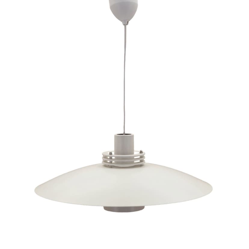 Pendant lamp, Lyfa, white metal, Denmark, 1970s.