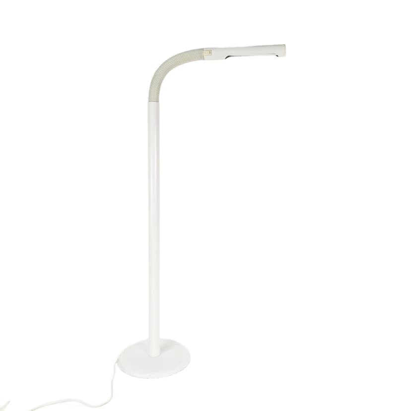 Floor lamp, white, metal, plastic, Denmark, 1970s.