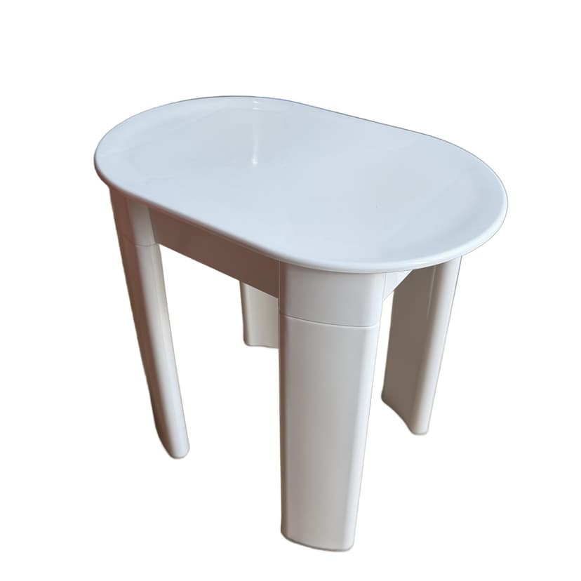 Side Table, Space Age, white plastic, by O. von Bohr, Gedy, Italy, 1970s.