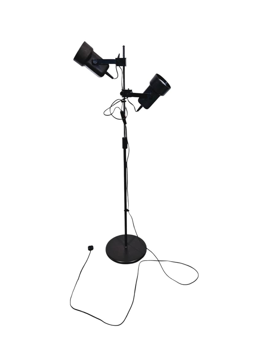 Floor lamp, black metal, Germany, 1960s.