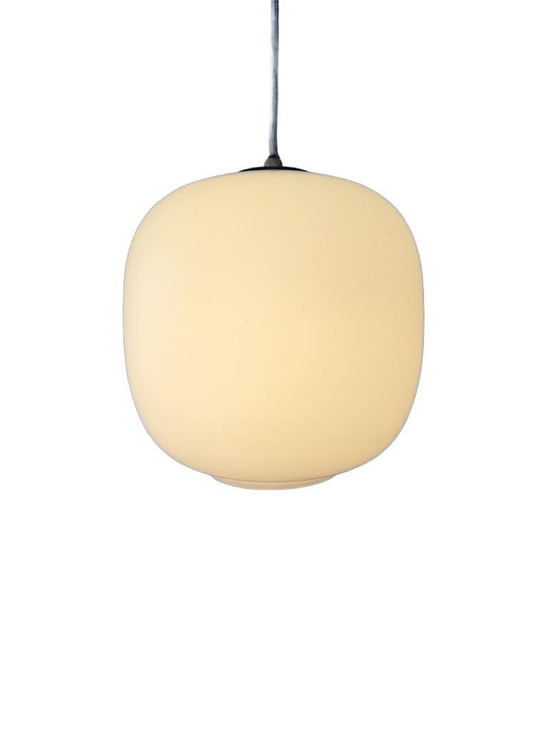 Pendant lamp Radiohus VL45, opal white glass, golden brass, by V. Lauritzen, Louis Poulsen, Denmark, 1940s