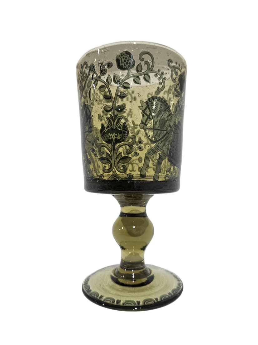 Goblet, green crystal, Germany, 1960s
