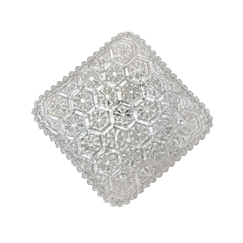 Ceiling or wall lamp, transparent glass, Germany, 1980s.