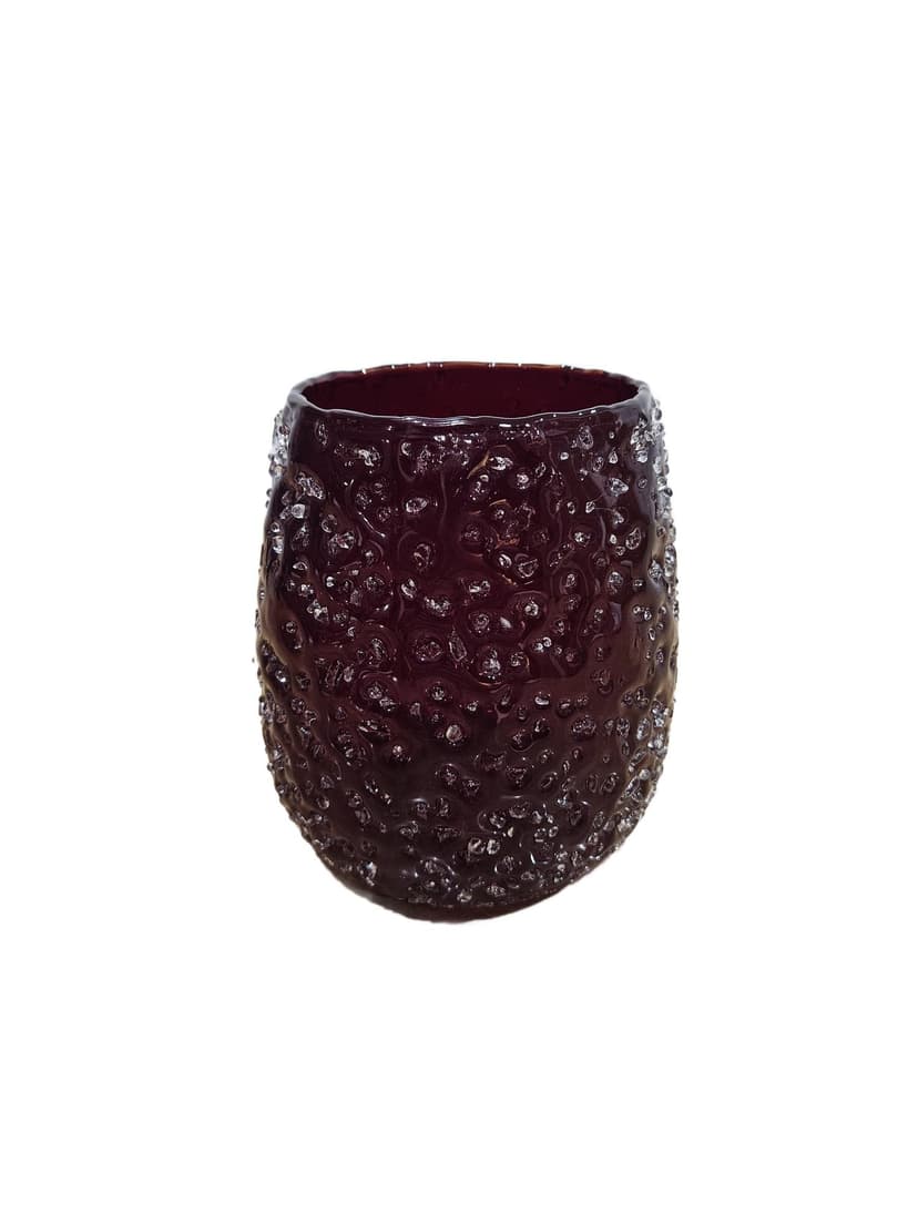 Lantern ICE, red clear glass, Villeroy & Boch, Germany, 1980s.