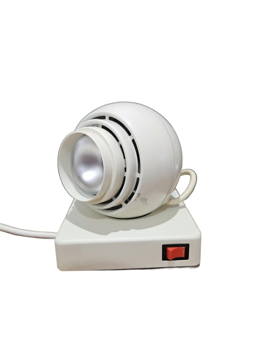 Table lamp Spotlight 42801, white red, metal plastic, by Schlagheck & Schultes, OSRAM, Germany, 1980s
