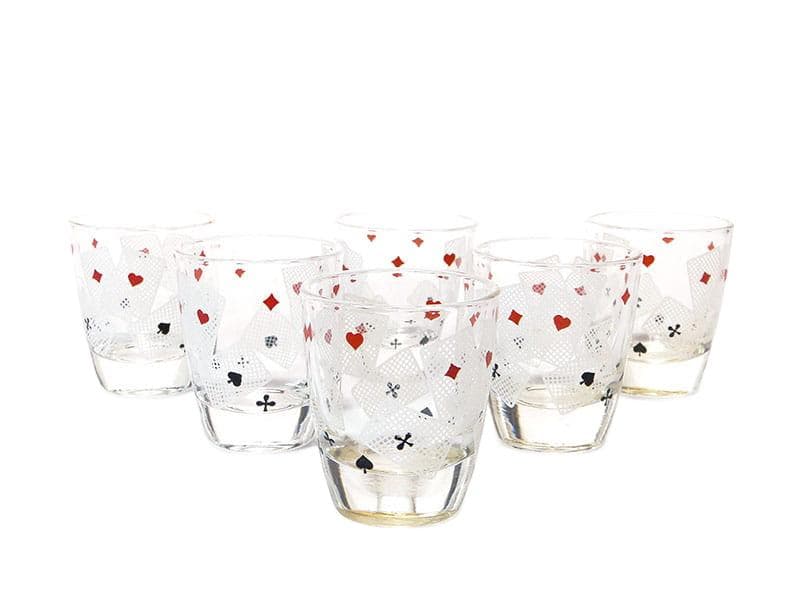 Set of shot glasses Pop Art, clear glass, Poland, 1950s