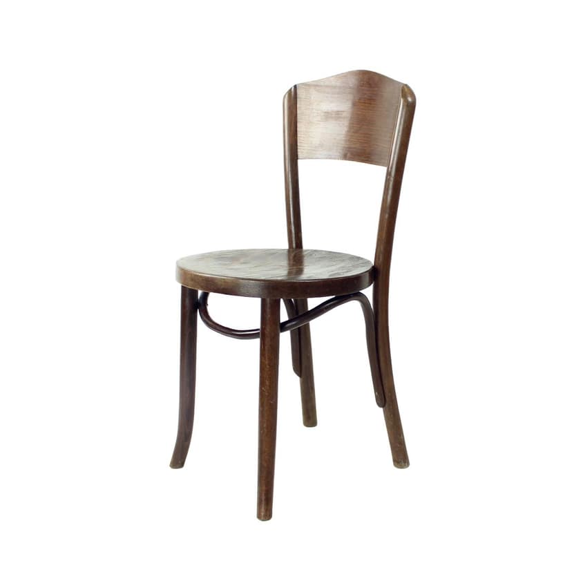 Krzesło bistro, brązowy, dąb, sklejka, Thonet, Czechosłowacja, lata 40.