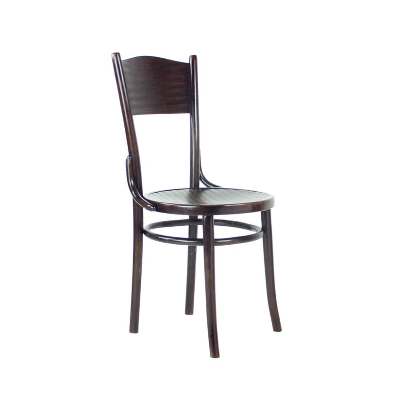Krzesło gięte, brązowy, dąb, sklejka, Thonet, Czechosłowacja, lata 40.