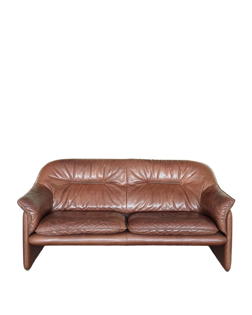 Sofa, skóra brązowa, de Sede, Szwajcaria, lata 70.