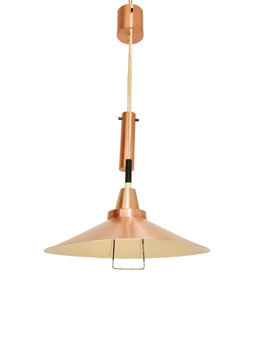 Lampa wisząca, złoty, aluminium, Niemcy, lata 70.