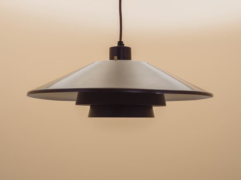Lampa wisząca, brązowy, metal, Dania, lata 60.