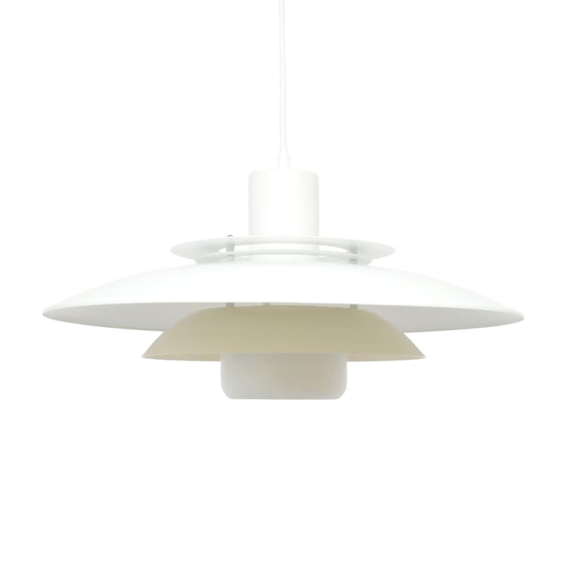 Lampa wisząca Sierra, biały beżowy, metal, Dania, lata 70.