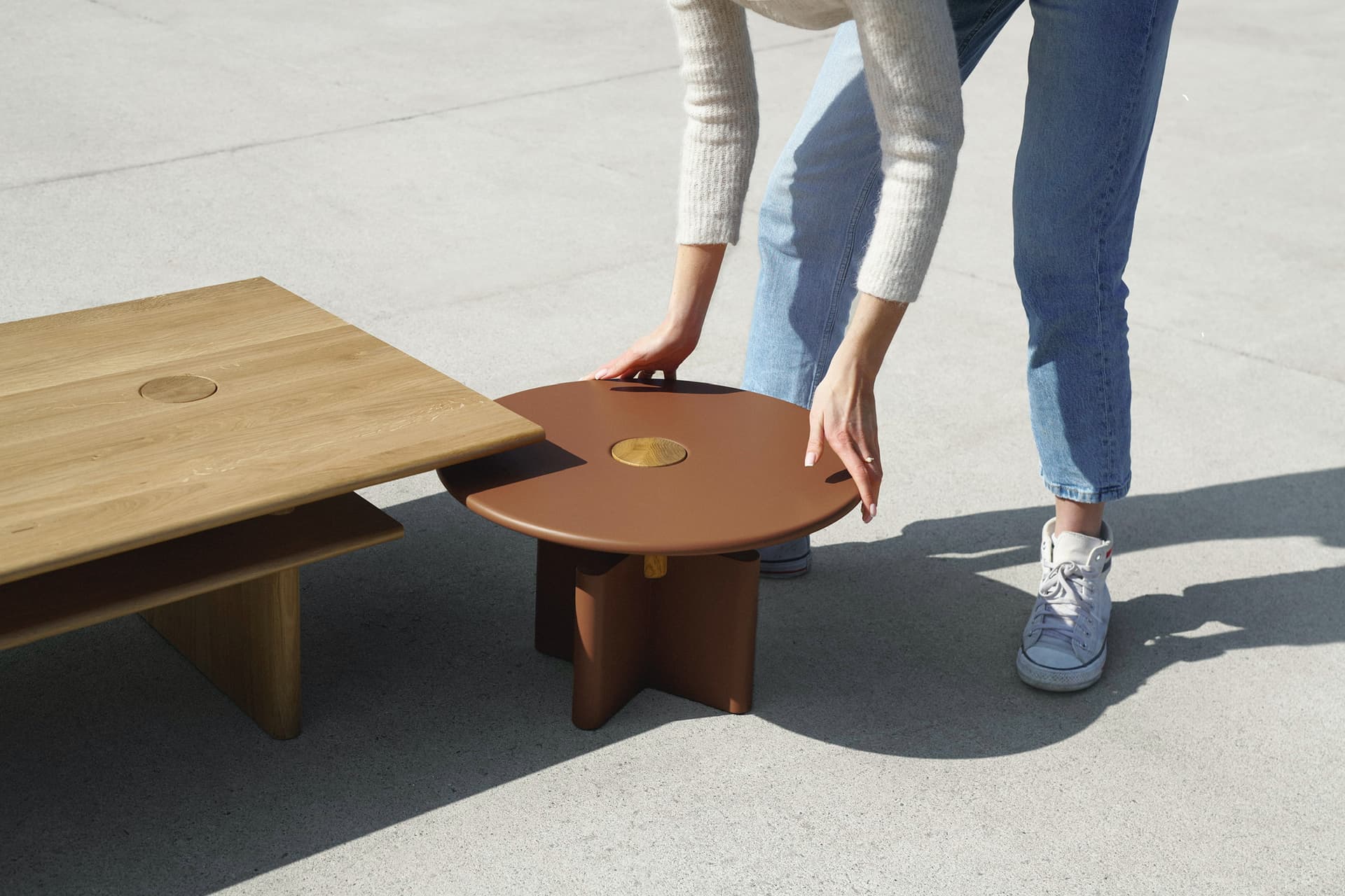 Coffee table Solis 01.01 oak, Ø52, Snapp Form - 372652