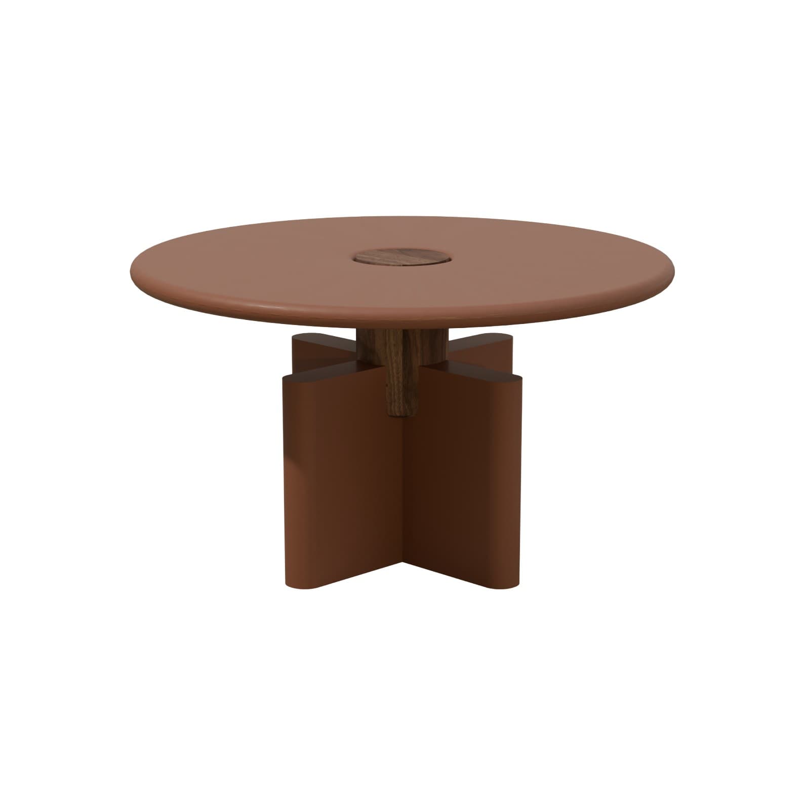 Coffee table Solis 01.01 red brown MDF, American walnut, Ø52, Snapp Form