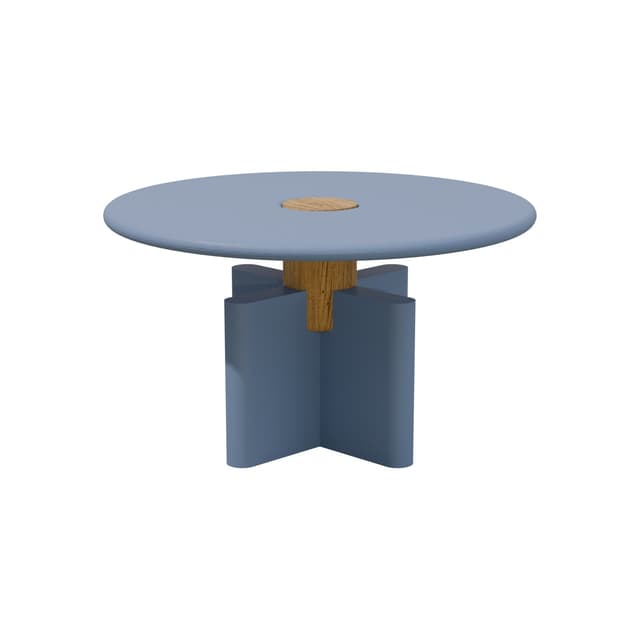 Coffee table Solis 01.01 blue MDF, solid oak, Ø52, Snapp Form - DIMENSION