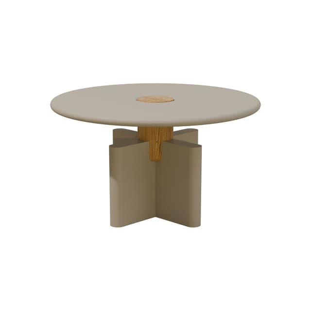 Coffee table Solis 01.01 grey MDF, solid oak, Ø52, Snapp Form - DIMENSION