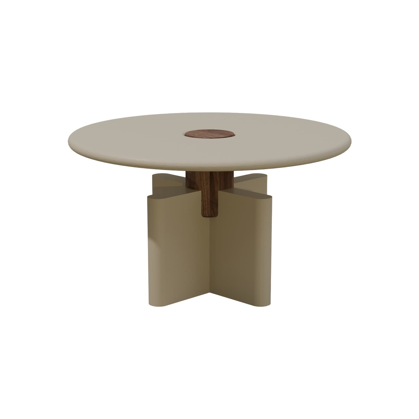 Coffee table Solis 01.01 grey MDF, American walnut, Ø52, Snapp Form