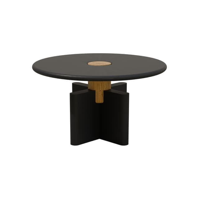 Coffee table Solis 01.01 navy blue MDF, solid oak, Ø52, Snapp Form - DIMENSION