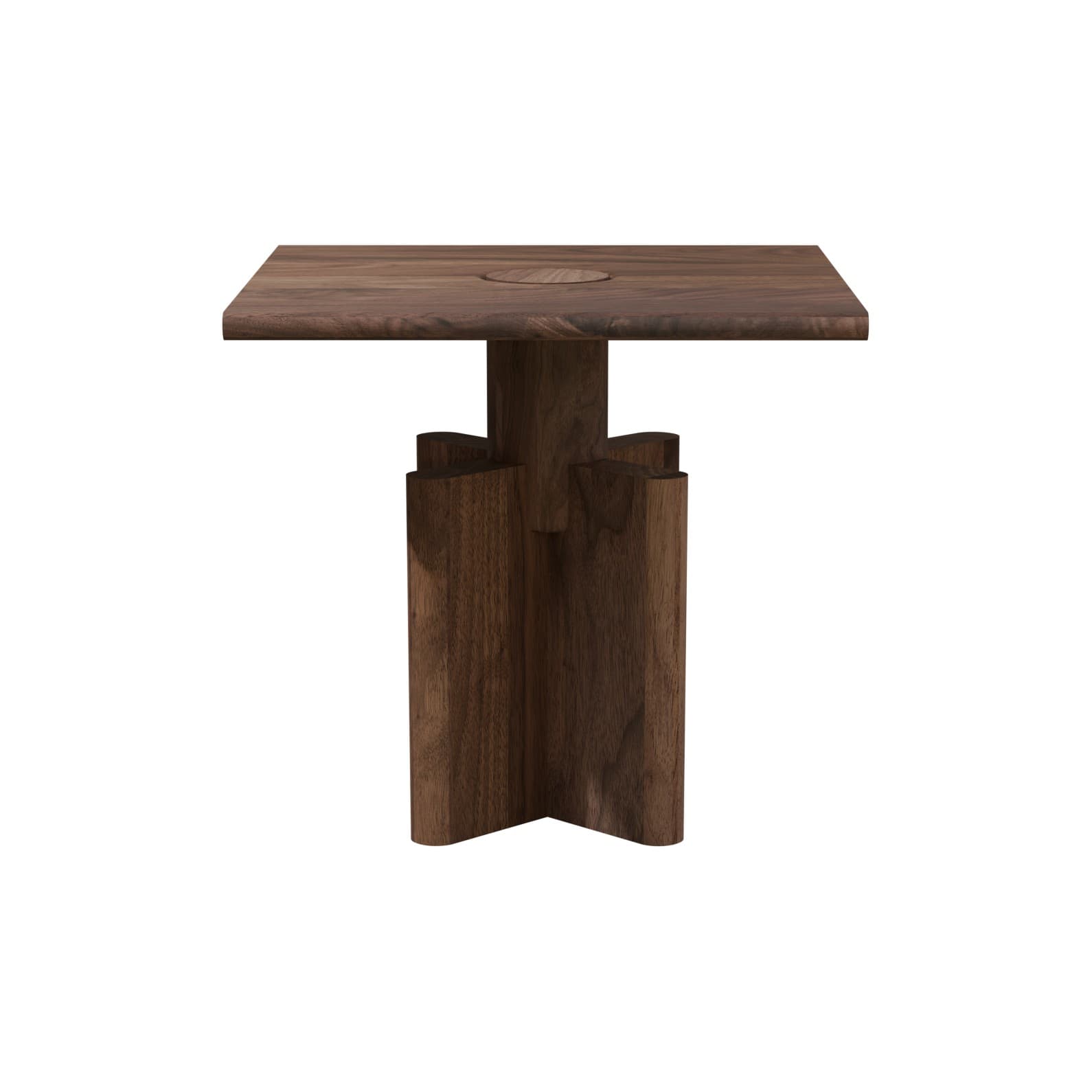 Side table Solis 01.02 American walnut, 43x43, Snapp Form