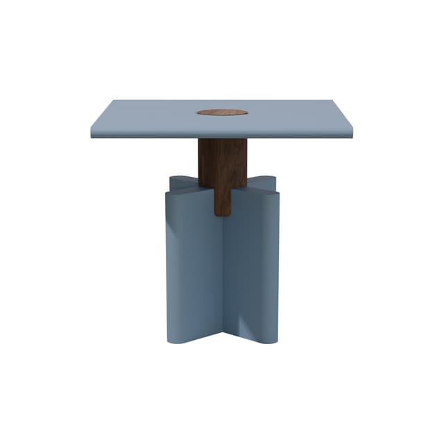Side table Solis 01.02 blue MDF, American walnut, 43x43, Snapp Form - DIMENSION