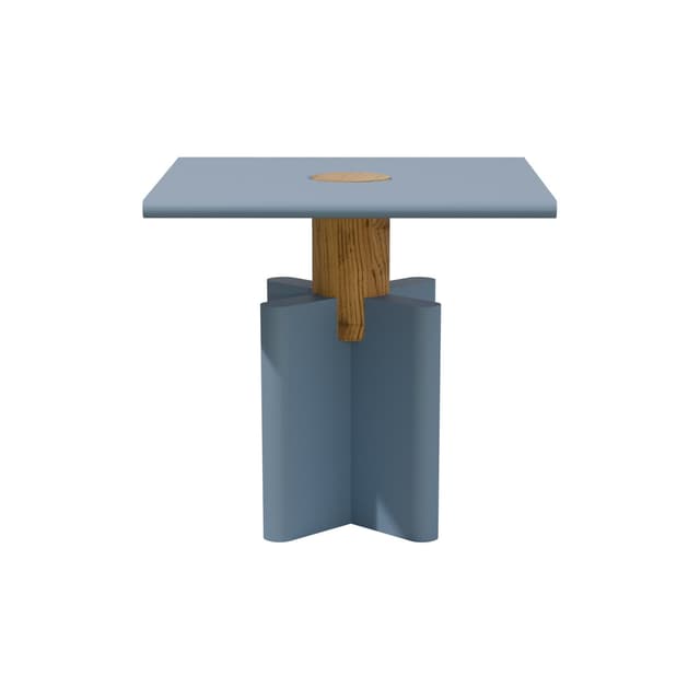 Side table Solis 01.02 blue MDF, solid oak, 43x43, Snapp Form - DIMENSION