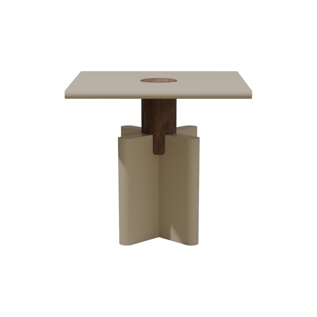 Side table Solis 01.02 grey MDF, American walnut, 43x43, Snapp Form - DIMENSION