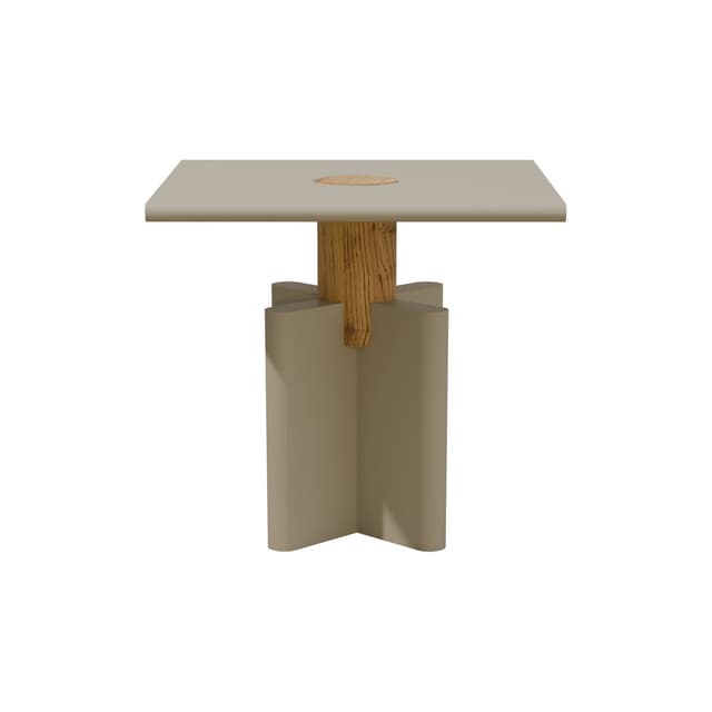 Side table Solis 01.02, grey MDF, solid oak, 43x43, Snapp Form - DIMENSION