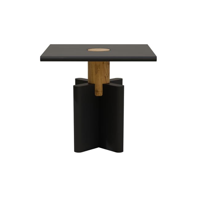 Side table Solis 01.02 navy blue MDF, solid oak, 43x43, Snapp Form - DIMENSION